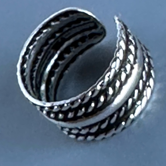Sterling Silver Simi Wide Textured Ear Cuff - Picture 5 of 14